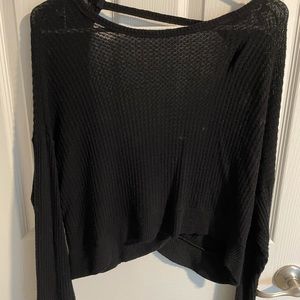 Super cute cropped open back sweater